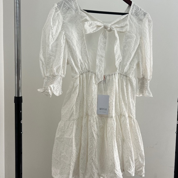 Misa Los Angeles Fraser Dress White Cotton Babydoll - Picture 4 of 4